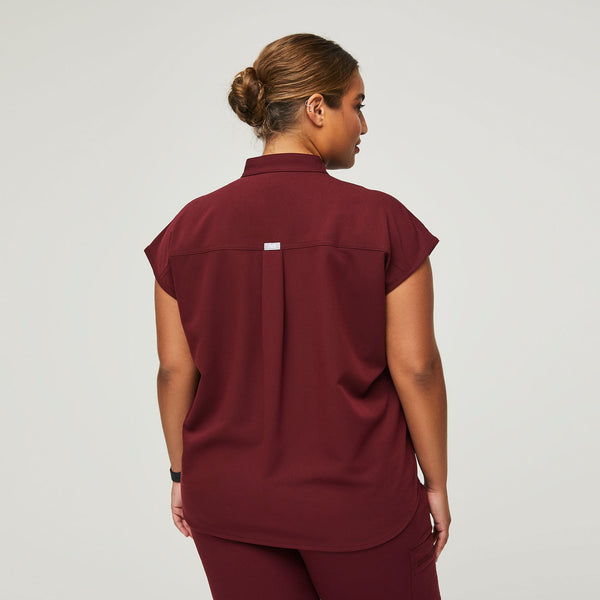 Women's Burgundy Rafaela™ - Oversized Scrub Top