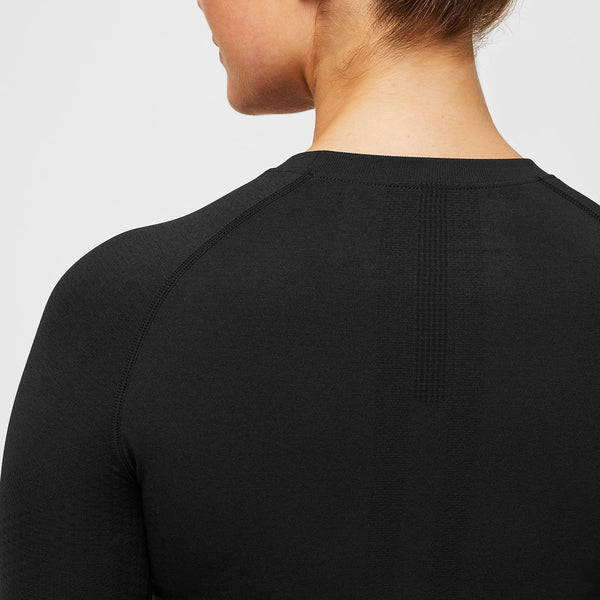 women's Black Salta Seamless - Longsleeve Underscrub