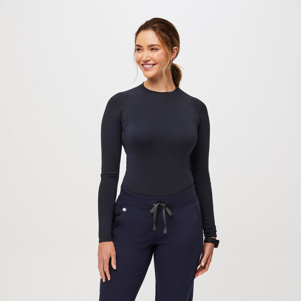 women's Navy Salta Seamless - Longsleeve Underscrub