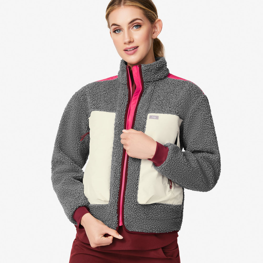 women's Dark Heather Grey Selwyn - Sherpa