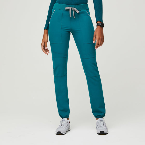 women's Pacific Blue Venice - Petite Slim Jogger Scrub Pants