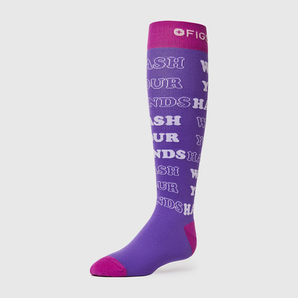 women's Amethyst Wash Your Hands  - Compression Socks