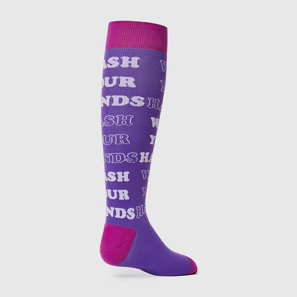 women's Amethyst Wash Your Hands  - Compression Socks