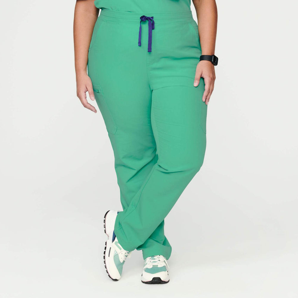 women's Surgical Green Yola™ - Petite Skinny Scrub Pants