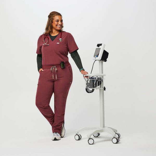 women's Dark Cherry Yola™ - Petite Skinny Scrub Pants 2.0