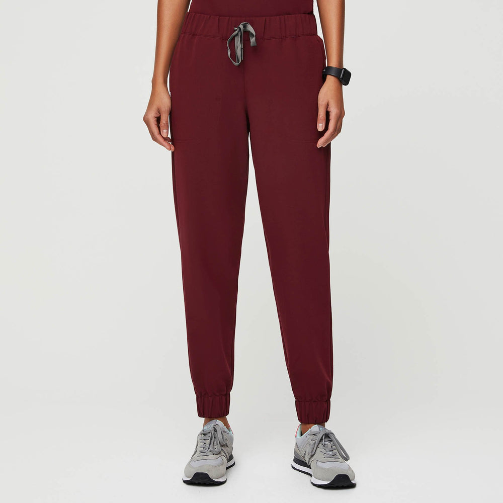 Women's Burgundy Yowah - Classic Jogger Scrub Pants