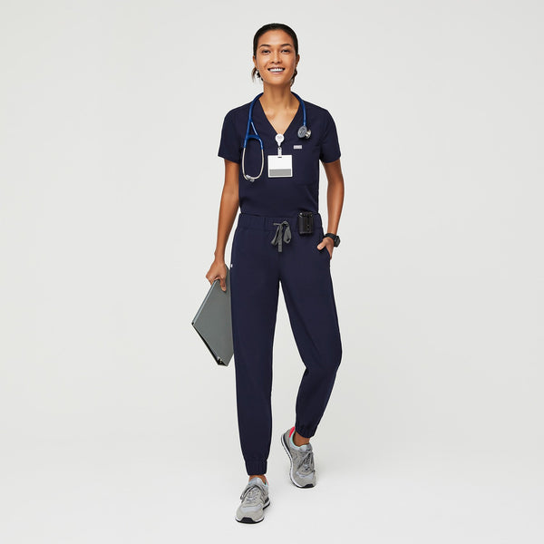 women's Navy Yowah - Petite Classic Jogger Scrub Pants