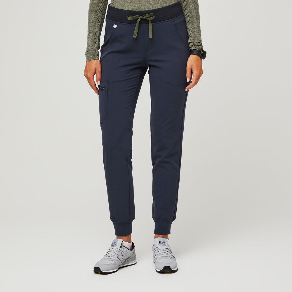 women's Quiet Navy Zamora - Petite Jogger Scrub Pants