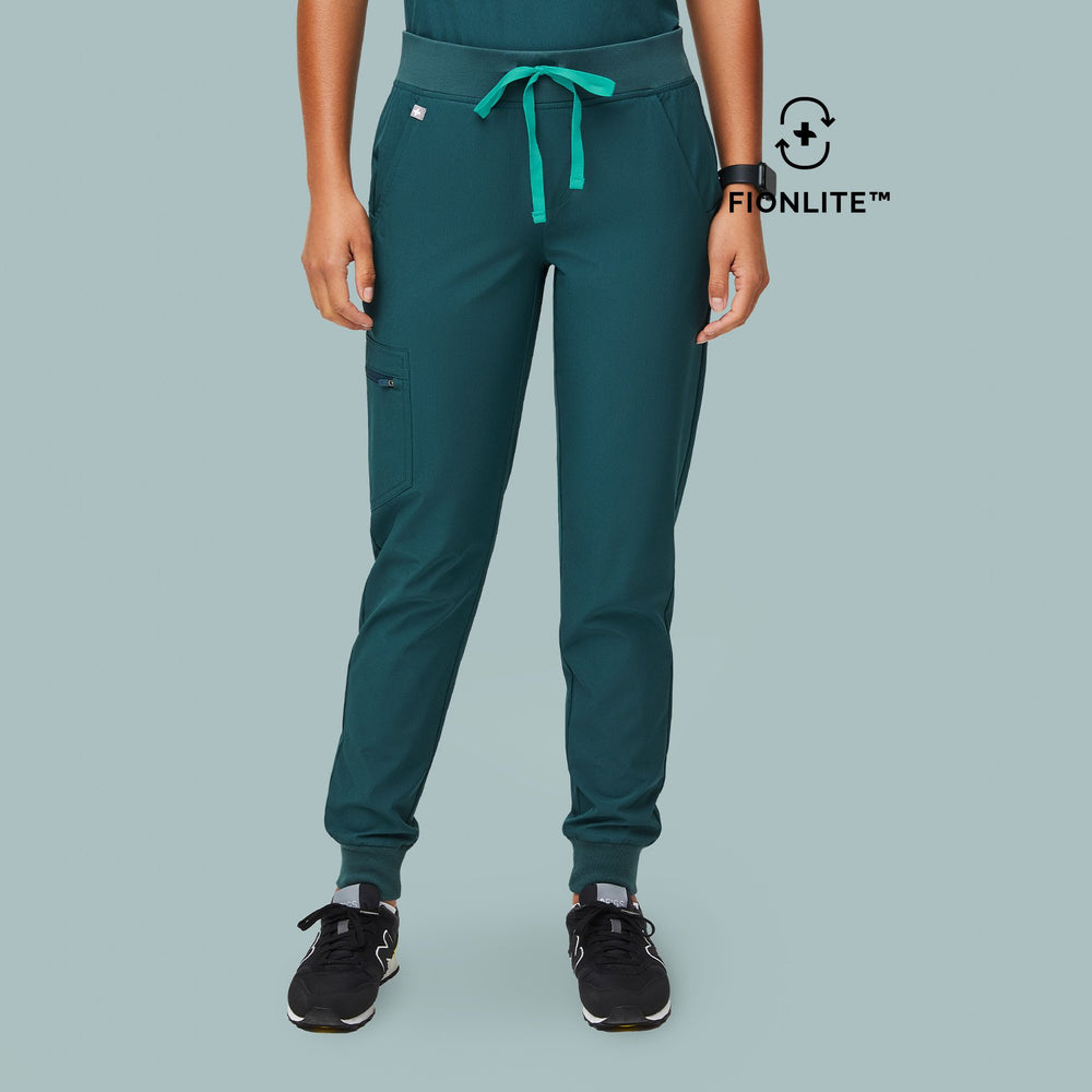 women's Caribbean Blue FIONLITE™ Zamora - Petite Jogger Scrub Pants