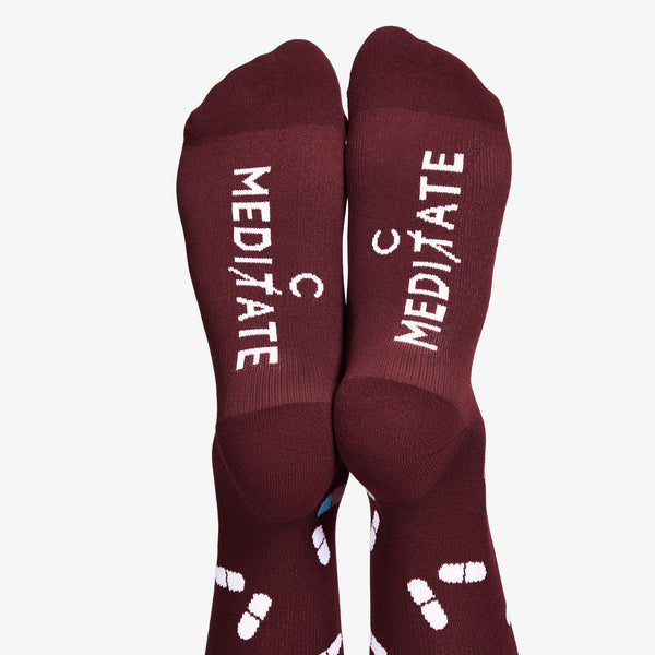 women's Burgundy Pill - Compression Socks