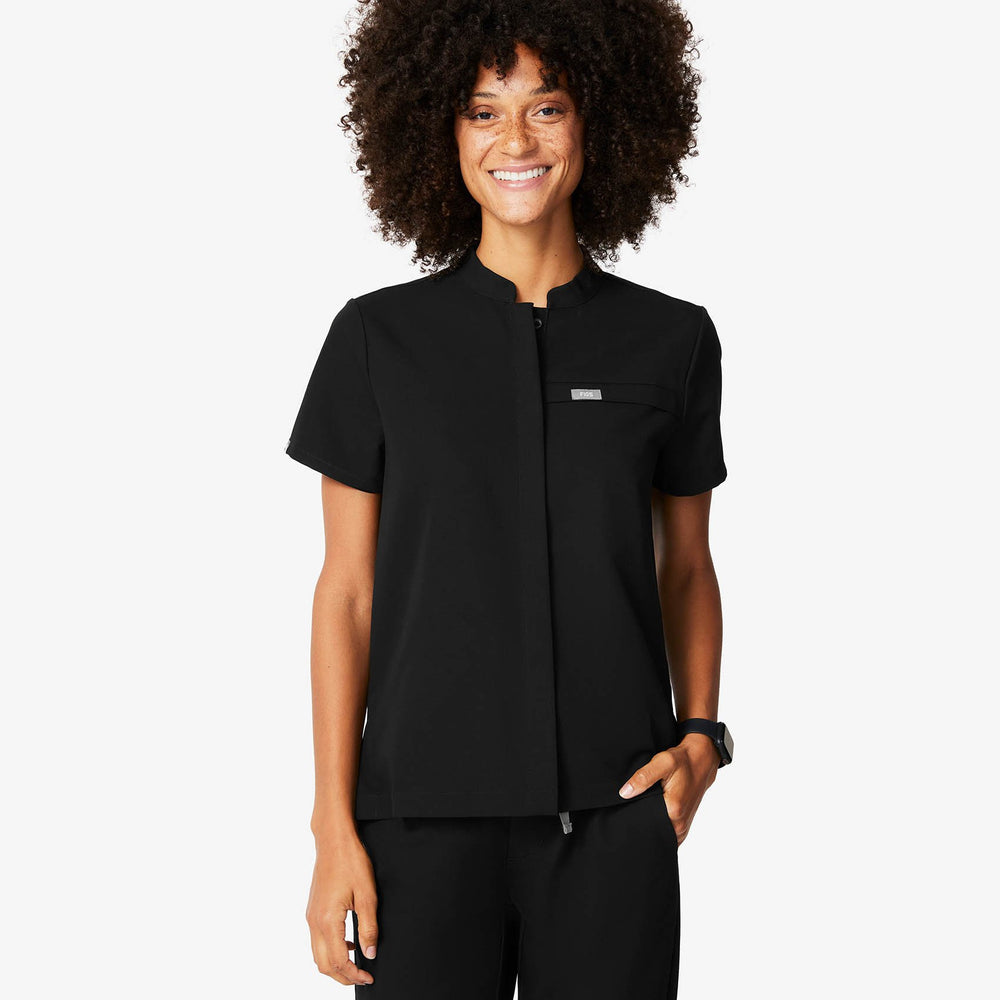 women's Black Celemu -  Scrub Top