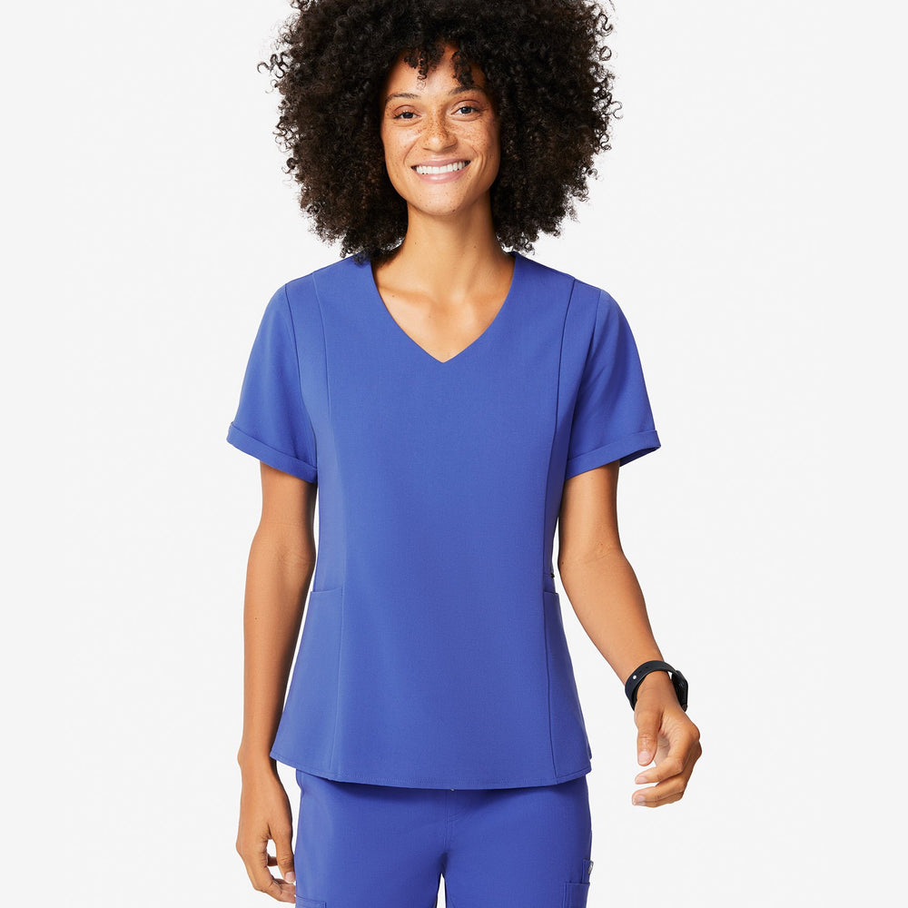 women's Denim Inala - V-Neck Scrub Top