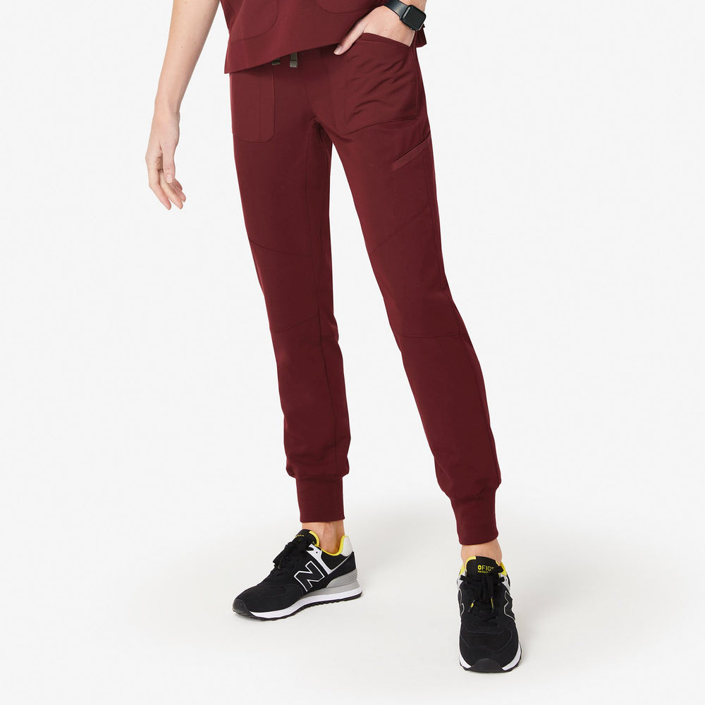 women's Burgundy Maua - Jogger Scrub Pants