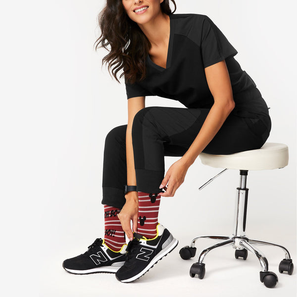 women's Red Oh Boy Stripe - Compression Socks