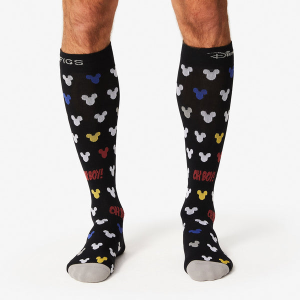 men's Black Mini Mickey Mouse - Compression Socks