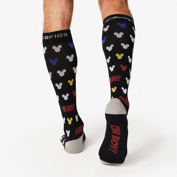 men's Black Mini Mickey Mouse - Compression Socks