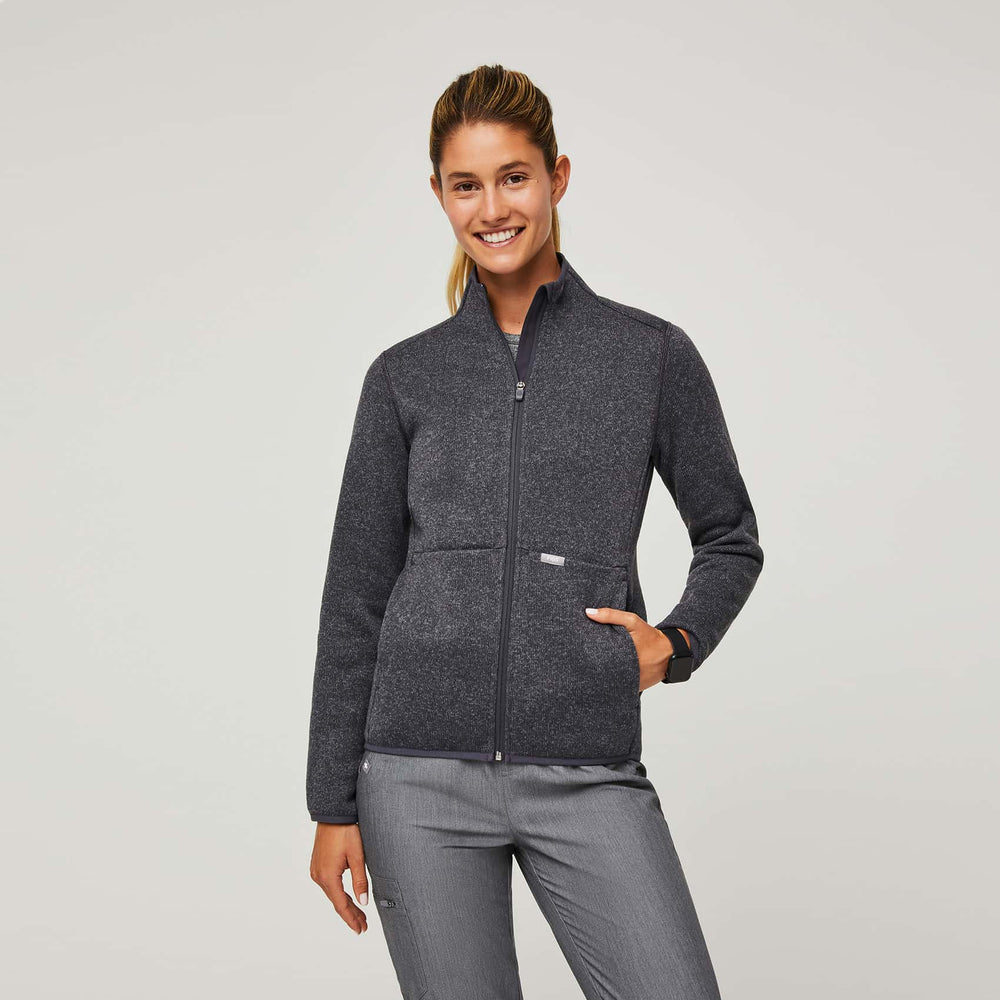 women's Heather Dark Charcoal On-Shift™ - Sweater Knit Jacket